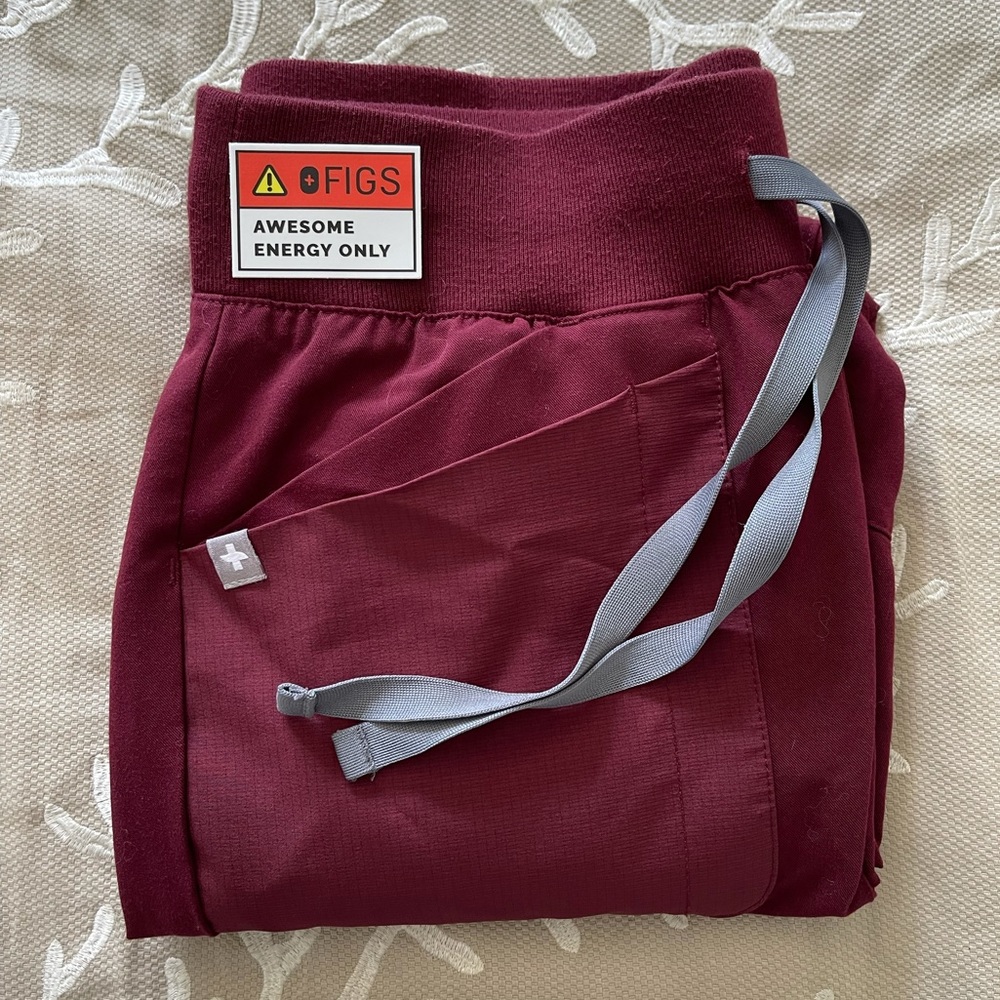 FIGS Burgundy Maua Scrub Pants
